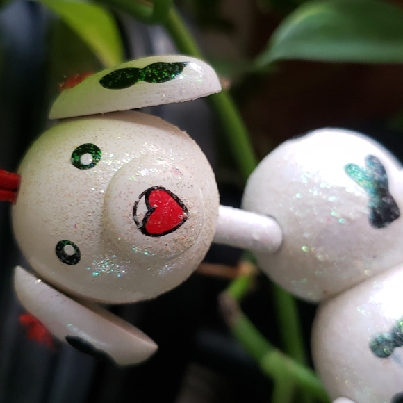 Posable Dog Christmas 🎄 ornament wood Dalmatian 🐶 Puppy Unique - Picture 2 of 10